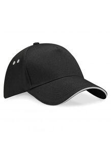 Beechfield BF15C - Cappello a 5 pannelli 100% cotone Black/Light Grey