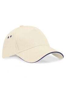Beechfield BF15C - Cappello a 5 pannelli 100% cotone Putty/Navy