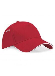 Beechfield BF15C - Cappello a 5 pannelli 100% cotone Red/White