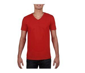 GILDAN GN646 - Adult V-Neck T-Shirt Softstyle Red