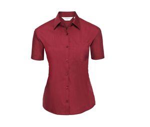 Russell Collection JZ35F - Camicia da donna in popeline Classic Red