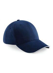 Beechfield BF020 - Cappellino sportivo a 6 pannelli French Navy/White