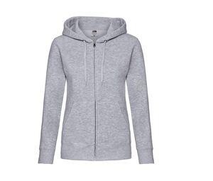 FRUIT OF THE LOOM SC375 - Capuche Grand Zip Femme Heather Grey