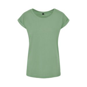 Build Your Brand BY021 - T-shirt donna con spalle estese Neo mint