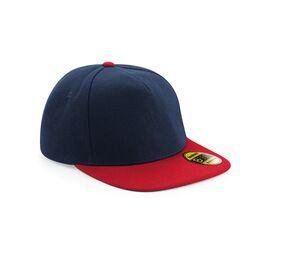 Beechfield BF660 - Cappellino con visiera piatta snapback French Navy / Classic Red