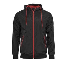 BUILD YOUR BRAND BY016 - Veste coupe-vent Black / Red