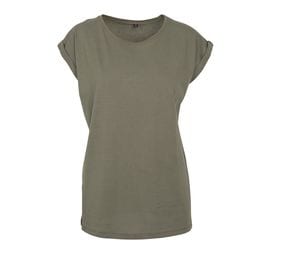 Build Your Brand BY021 - T-shirt donna con spalle estese Olive