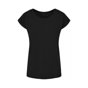 Build Your Brand BY021 - T-shirt donna con spalle estese Black
