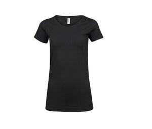 Tee Jays TJ455 - T-shirt da donna elastica e extra lunga Black