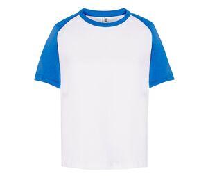 JHK JK153 - T-shirt da baseball per bambini White / Royal Blue