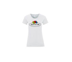 FRUIT OF THE LOOM VINTAGE SCV151 - T-shirt da donna con logo Fruit of the Loom White