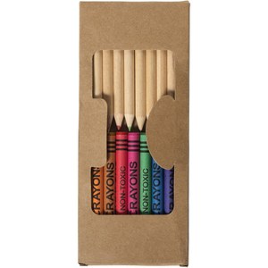 PF Concept 106788 - Set di matite e pastelli a cera colorati da 19 pezzi Lucky Natural