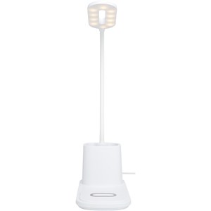PF Concept 124249 - Lampada da scrivania con organizer e caricabatterie wireless Bright White