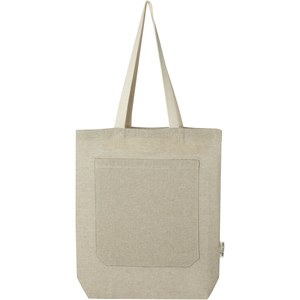 PF Concept 120643 - Tote bag in cotone riciclato da 150 g/m² con tasca frontale Pheebs - 9L Heather Natural