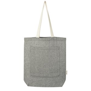 PF Concept 120643 - Tote bag in cotone riciclato da 150 g/m² con tasca frontale Pheebs - 9L Heather Black
