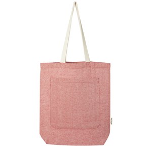PF Concept 120643 - Tote bag in cotone riciclato da 150 g/m² con tasca frontale Pheebs - 9L Heather Red