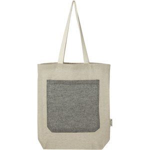 PF Concept 120643 - Tote bag in cotone riciclato da 150 g/m² con tasca frontale Pheebs - 9L Natural