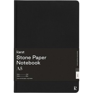 Karst® 107798 - Blocco note in carta di pietra con copertina rigida formato A5 - quadrato Karst® Solid Black