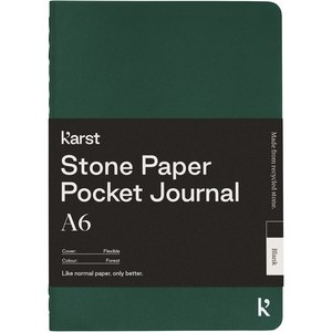 Karst® 107799 - Agenda tascabile in carta di pietra con copertina morbida formato A6 - vuota Karst® Dark Green