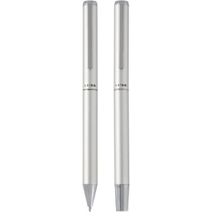 Luxe 107838 - Set regalo con penna a sfera e penna roller in alluminio riciclato Lucetto Silver