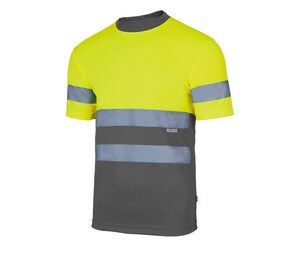 VELILLA V5506 - T-shirt tecnica bicolore alta visibilità Fluo Yellow/Grey