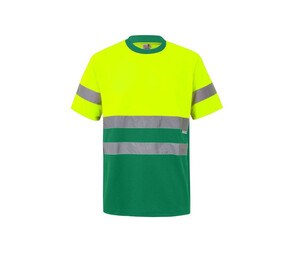 VELILLA V5506 - T-shirt tecnica bicolore alta visibilità Fluo Yellow / Green