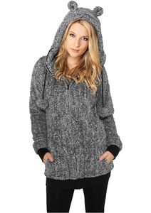 Urban Classics TB616C - Ladies Melange Teddy Teddy Zip Hoody