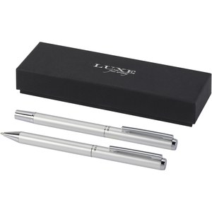 Luxe 107838 - Set regalo con penna a sfera e penna roller in alluminio riciclato Lucetto